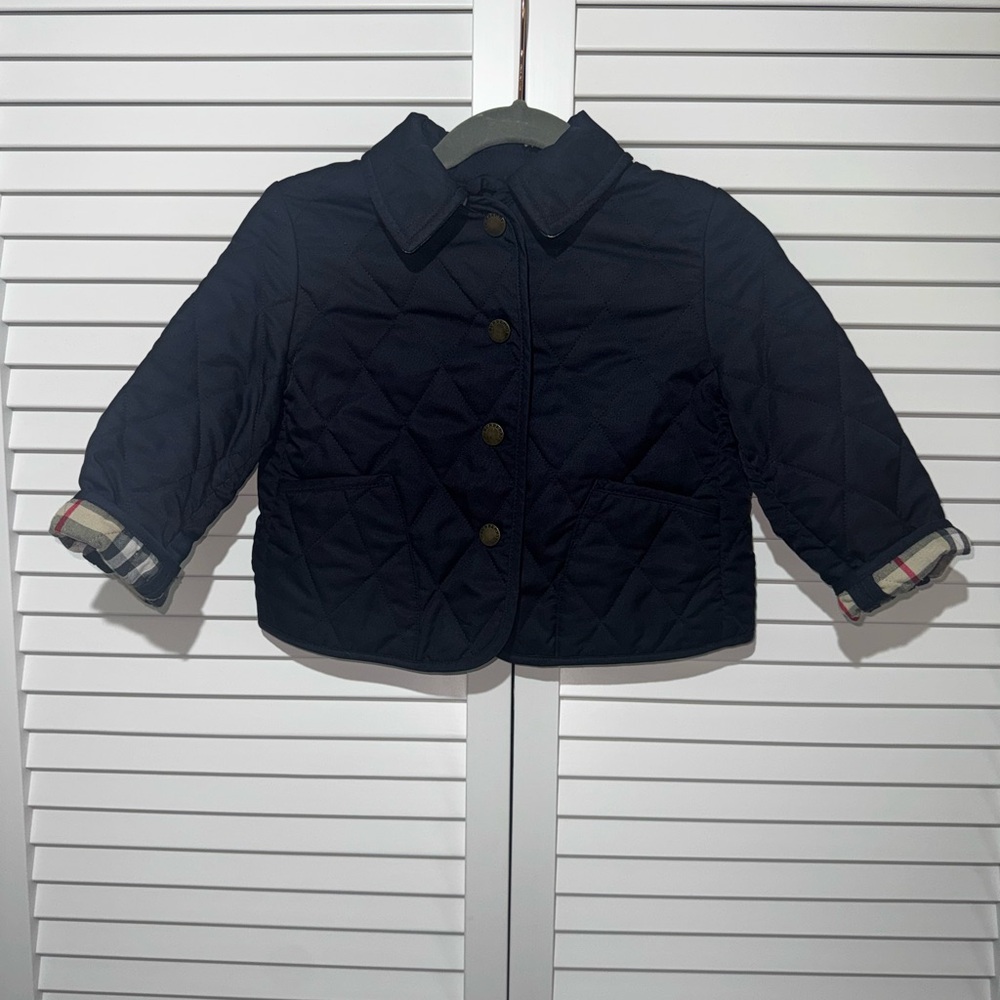 Burberry Classic Navy Quilted Baby Jacket
